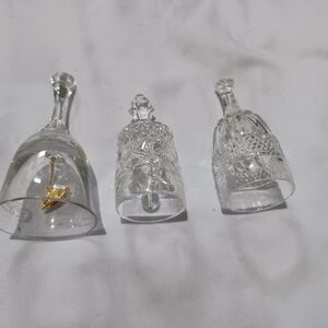 3 Crystal Bell Trio with Gold Accent